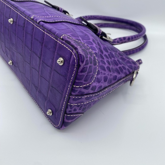 DOONEY & BURKE Leather Crocodile Style Satchel - Picture 5 of 6